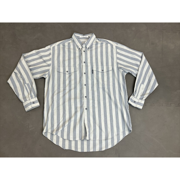 Vintage Levi's Shirt Adult Large Blue Long Sleeve Button Down Big E Silver Label - Picture 5 of 12